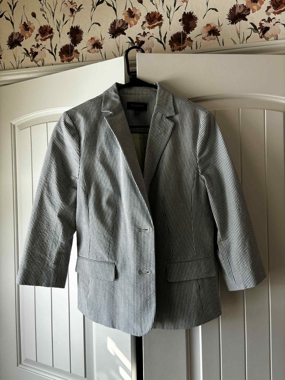Striped Light Blue Women's Blazer